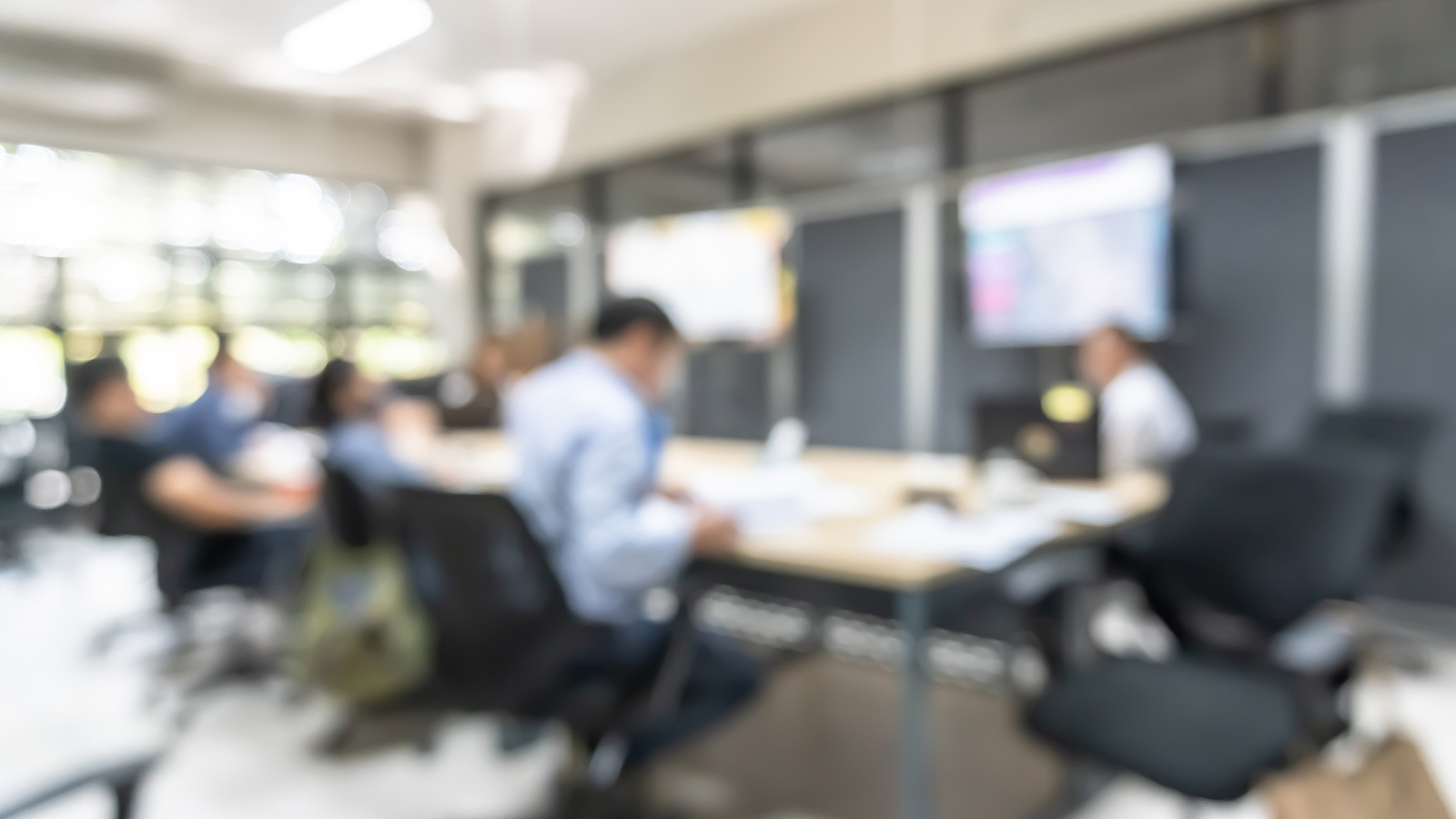 Office Meeting Blur Background With Business People Working Grou